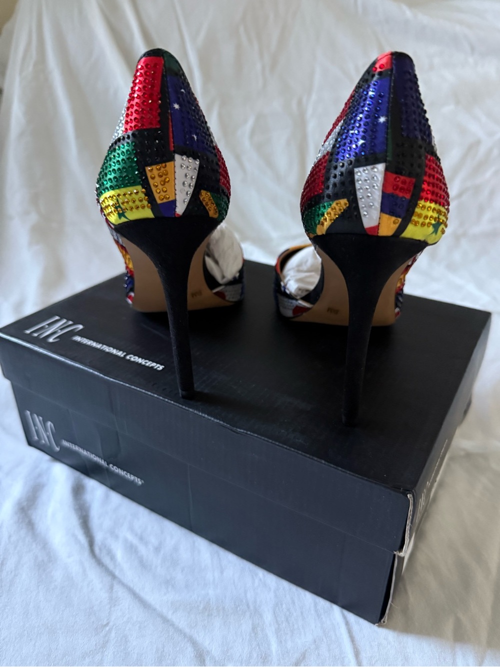 INC International Concepts Colorful Flag Kenjay D'Orsay Heels, Size 8.5 - Picture 7 of 11